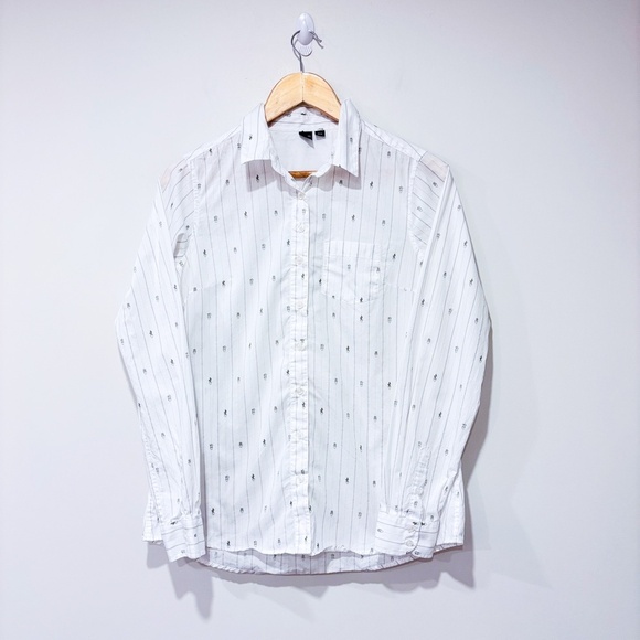 SIMONS White button down shirt with cactus - Picture 1 of 9